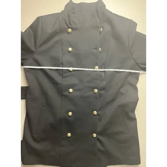 Studio Park x Shawn Killinger Double Button Ponte Coat BLACK SIZE L NWT - Picture 6 of 7